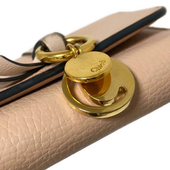 Auth Chloe - Beige Leather Double-hook Wallet - Picture 7 of 9